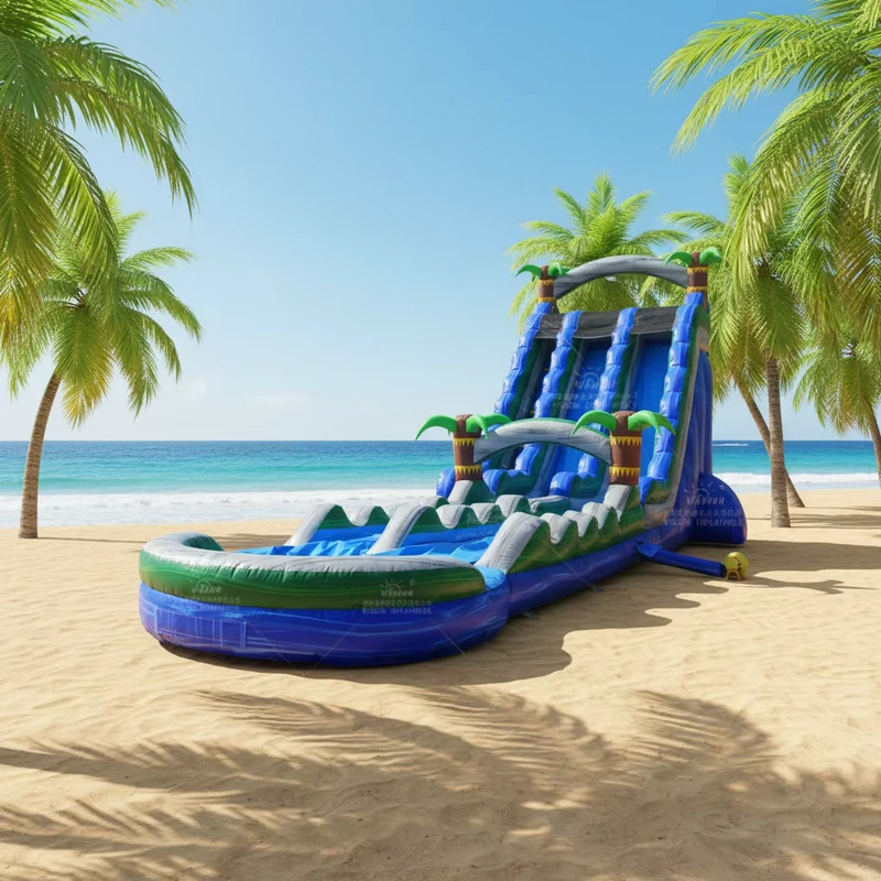 Scivolo gonfiabile commerciale per esterni con piscina per bambini e adulti