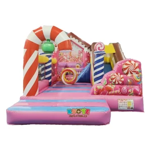 Commercial pink Bounce House Combo Candy Play Land Bouncy Castle Inflatable Candy Jumping Castle for Rental Business