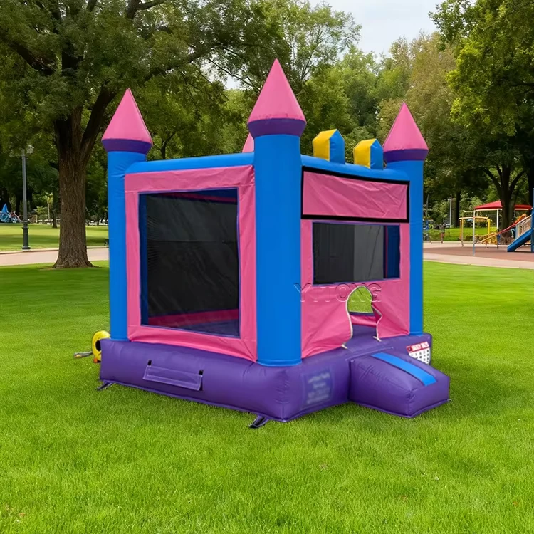 Kommerzielles pinkes Hüpfhaus, aufblasbares kleines Sprungschloss, Indoor-Hüpfhaus für Kinder