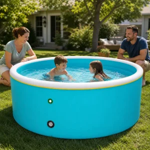 Compact 6.6ft Inflatable Swimming Pool Round Portable Pool for Garden Use