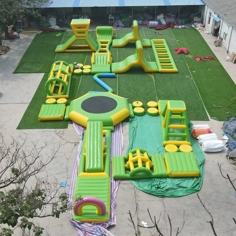 Complete Set Inflatable Floating Water Obstacle Course Sea Lake Commercial Inflatable Aqua Playground