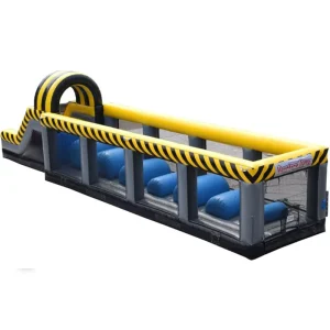 Jeu de défi de saut Ninja Warrior à thème de zone de construction, château gonflable, parcours d'obstacles gonflable