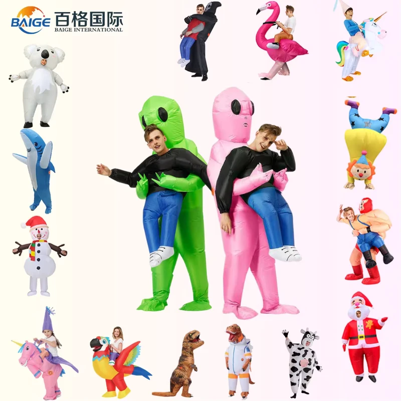 Costume gonfiabile da alieno per adulti e bambini, costume divertente per feste, anime, Halloween, 1 pezzo