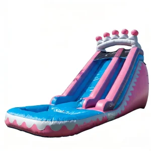 Cotton Candy Themed PVC Inflatable Eco Friendly Water Slide for Kids Commercial Grade Outdoor Use 6-12 Passengers
