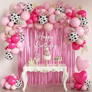 Cow Theme Balloon Arch Kit Printed Latex Balloons for Farm Animals Kid’s Birthday Party Baby Shower Gender Reveal Decoration