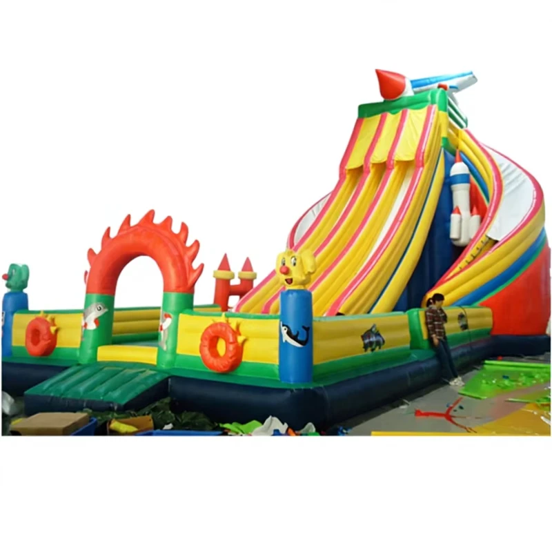 Toboggan Tiup Gila Seluncur Kering Tiup dengan Bouncer
