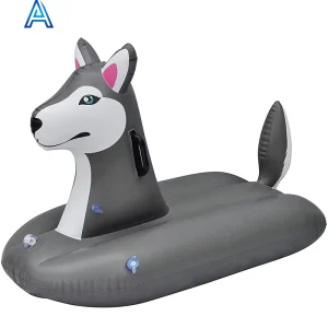 Creative Design High Quality Vinyl PVC air Blow Inflatable Pool Water Beach Float Cartoon Animal Dog Ride on Toy Boat