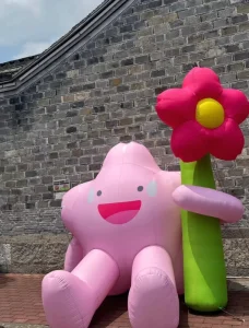 Decoración inflable gigante de flor creativa para promoción de eventos en plaza comercial, exhibición de props
