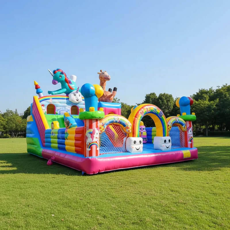 Creative Inflatable Castle Playground with Exciting Slides and Interactive Areas for Outdoor Theme Events and Kids Park