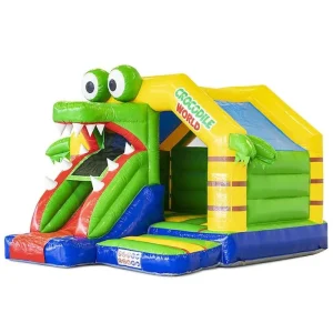 Crocodile Jungle Inflatable Bounce House with Slide Commercial Kids Jumping Castle for Rentals