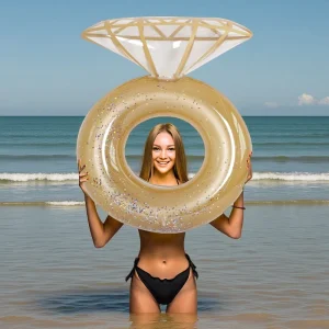 Cross-Border New Sequin Inflatable Floating Swimming Ring for Adult Pool Party Model 0001 Sports Equipment