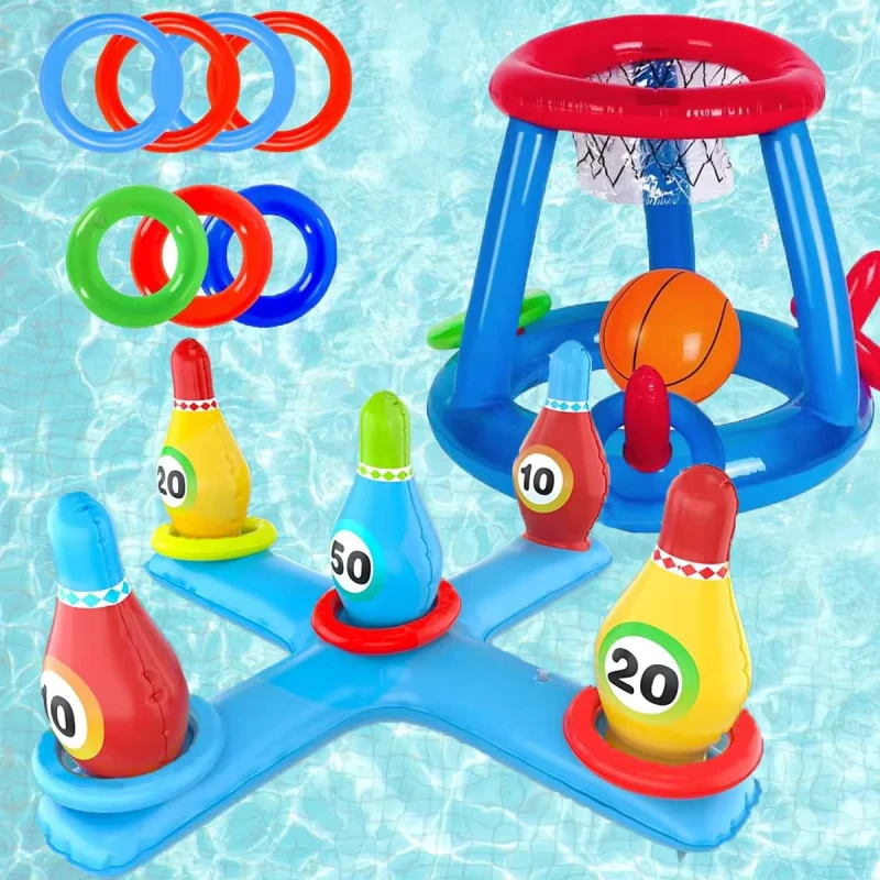 Jouet aquatique interactif en PVC gonflable, cerceau de basket, pour piscine et usage extérieur