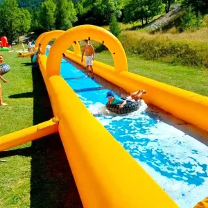 Deslizadores de Agua Inflables Crush Multiple Slip en Slide 1000 Ft Inflatable Slide the City