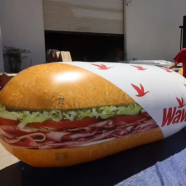 Aangepaste 10 ft Deli Speelgoed Hamburger Winkel Mal - Reusachtige Pop Modellen - Opblaasbare Reclame Fastfood Hamburger Sandwiches