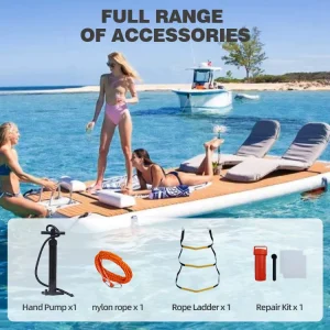 Islas Flotantes Inflables de 16x13 pies, de Alta Resistencia, para Bote, Sup, Yate, Muelle, Plataforma de Patio, Certificado CE, 500kg