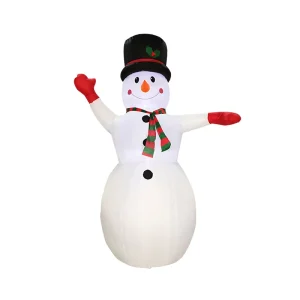 Custom 2.4m Red Hand Christmas Snowman Inflatable Christmas Decoration
