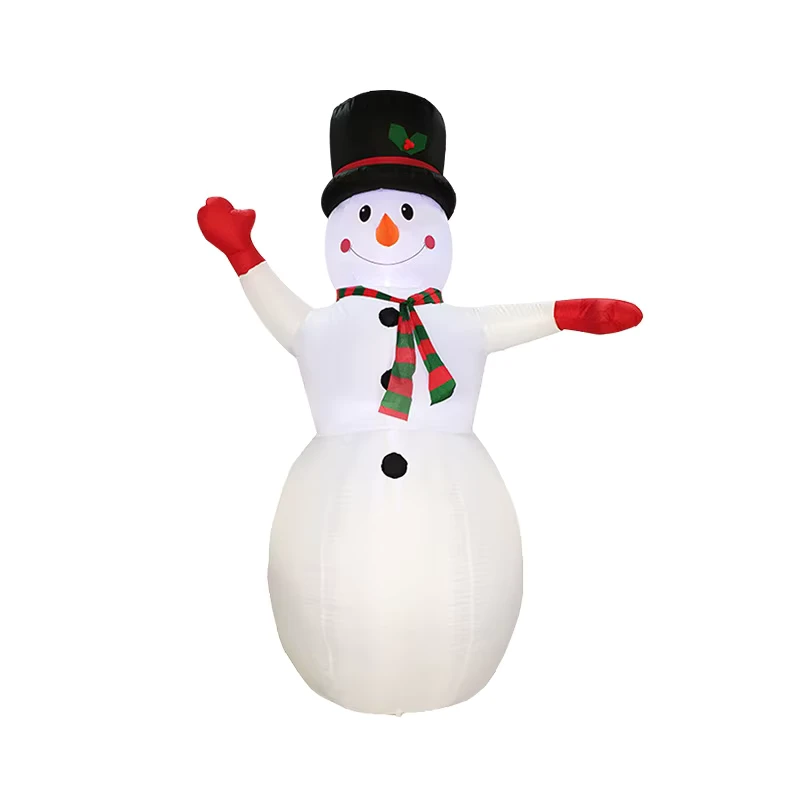 Individuelle 2,4 m rote Hand Weihnachts-Schneemann aufblasbare Weihnachtsdekoration