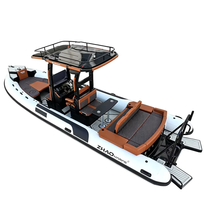 Gommone gonfiabile personalizzato da 8,1 m (26 ft) con scafo in alluminio, certificato CE, stabile e leggero per surf e piacere marino