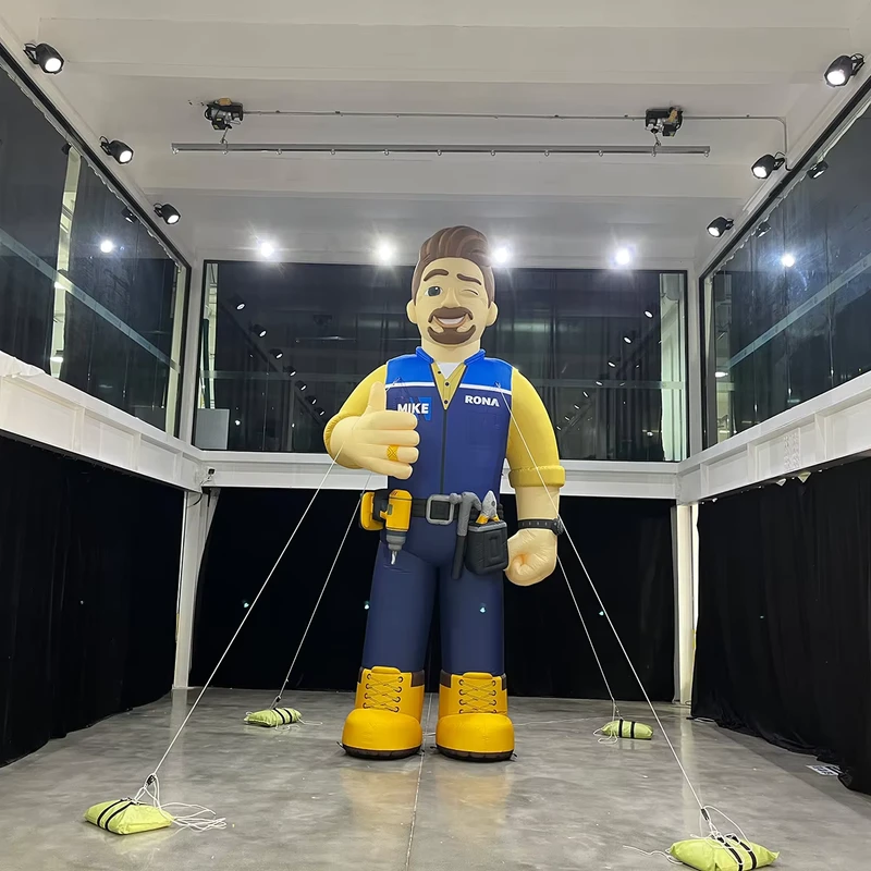 Custom 3.66m PVC Oxford Inflatable Machinist Mechanic Worker Decoration
