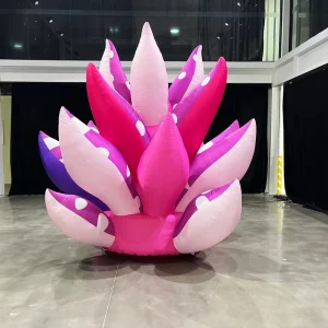 Custom 3m High Waterproof Durable Easy Setup Outdoor Succulent Flower Inflatable Plants LED Lights Customizable Logo