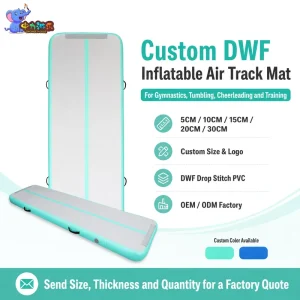 Individuell 5 30CM DWF Drop Stitch PVC Gymnastik Tumbling Cheerleading Fabrik Aufblasbare Luftbahn Matratze