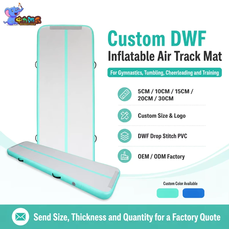 Kustom 5 30CM DWF Drop Stitch Mat Inflatable untuk Senam, Tumbling, dan Cheerleading dari Pabrik