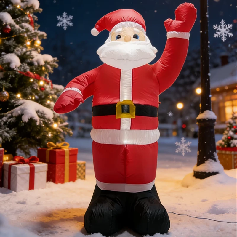 Père Noël gonflable LED de 5 m, décoration de Noël extérieure avec lumières multicolores