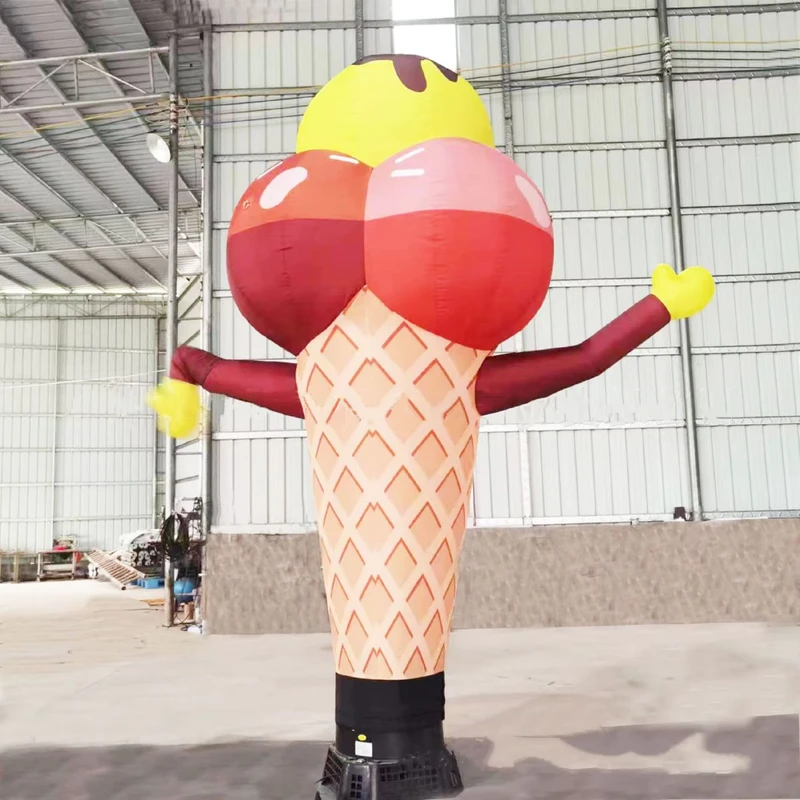 Dançarinos de Ar Infláveis Personalizados para Publicidade, Dançarino de Mão a Acenar em Forma de Gelado