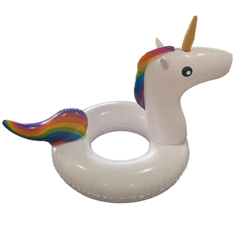 Individuelle Tierform langlebige PVC Schwimmringe Fabrik Einhorn Aufblasbare Poolspielzeuge für Kinder Sommer Wasser Spielpartys