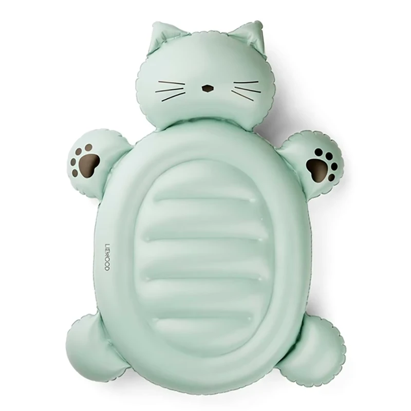Anpassbare Tierform Inflatable Schwimmmatte für Schwimmbad Kinder Panda Dinosaurier Design Freizeit 115x89cm