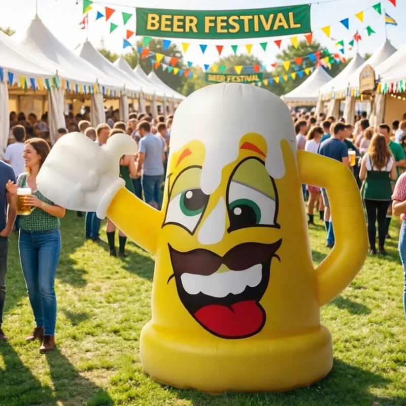 Mô Hình Inflatable Bia Tùy Chỉnh Cốc Inflatable Hoạt Hình Bóng Bay Oxford Khai Trương Trung Tâm Thương Mại Lễ Hội Bia Khuyến Mãi