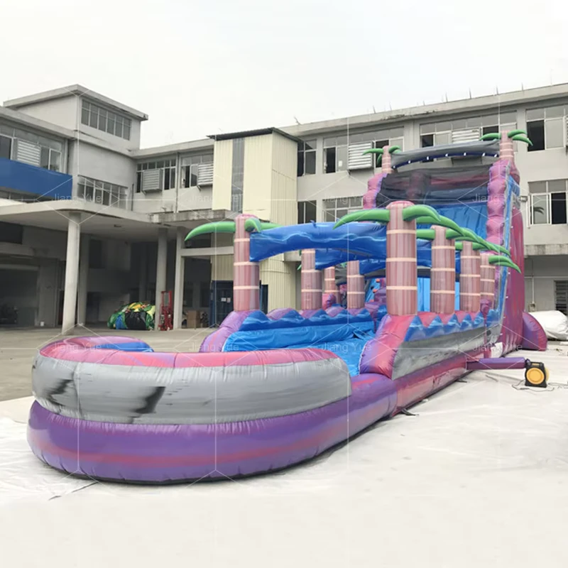 Individueller großer Kinder-Wasserrutsche Hersteller Spielplatz kommerzielle Dschungel-Themen aufblasbare Wasserrutsche mit Pool für Erwachsene
