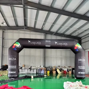 Arco Inflável Preto Personalizado para Entrada ao Ar Livre, Arco de Linha de Partida para Eventos