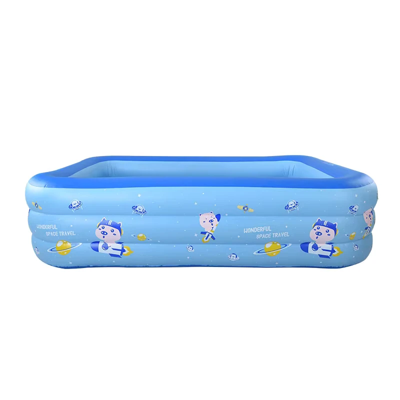 Benutzerdefiniertes Blau 250 cm quadratisches PVC tragbares aufblasbares Schwimmbecken für Kinder Außenbereich Sommer Freizeit Zubehör