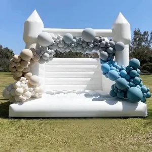 맞춤형 바운시 캐슬 인플레이터블 웨딩 바운서 화이트 바운스 하우스 8x8ft 파티 렌탈 어린이 및 성인용