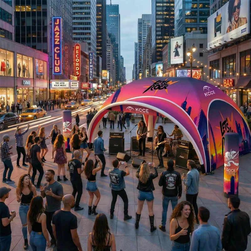 Custom Brand Advertising Promotion Outdoor Business Tents Inflatable Shelter Tent for Urban City Rock & Roll Street Music Events