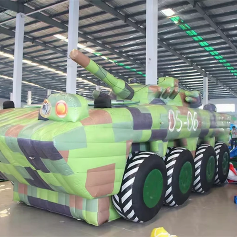 Modello di Carro Armato Gonfiabile Camouflage Personalizzato da 10 a 12 piedi per Eventi di Simulazione all'Aperto e Mostre