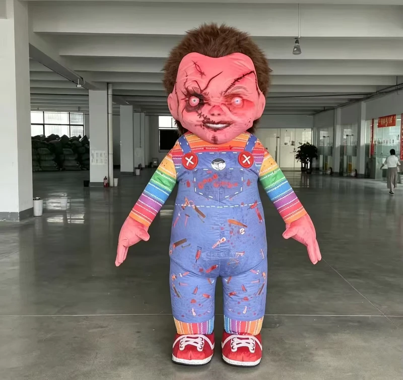 カスタムカートゥーンTV映画マスコットコスチューム ハロウィンカーニバル用のインフレータブルボディ パーティー用の怖い少年キャラクターデザイン