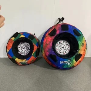Custom Color Logo 48 Inch Round Towable Winter Toys Inflatable Snow Tube Sled for Ski Tube for Kids Adults