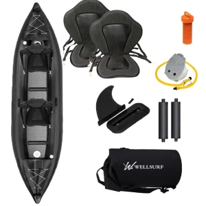 Custom Color PVC Kayak Boat Inflatable Fishing Kayak 2 Person Rowing Boats With Footrest