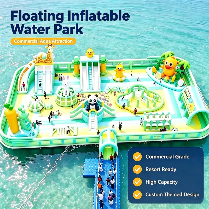 Custom Commercial Floating Inflatable Aqua Park Resort Scenic Area Water Castle Slide Play Structure