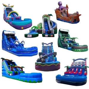 Custom Commercial Grade Blow up Dry Slides Park Giant Outdoor Big Inflatable Water Slide With Pool for Adult Kids