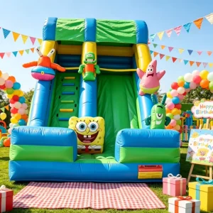 Seluncuran Inflatable Tema Kartun Kustom untuk Sewa Pesta Anak