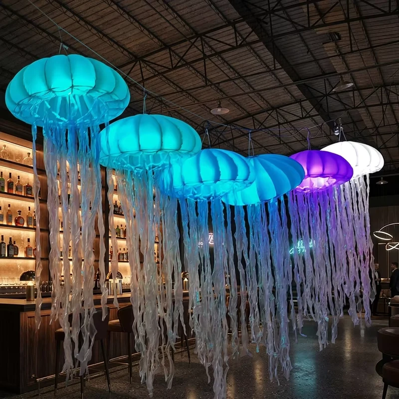 Lampu Hias Inflatable Ubur-Ubur Kustom dengan Kipas Bawaan Multi-Warna Tahan Lama untuk Acara