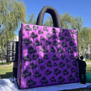Custom Design Advertising PVC Giant Character Outdoor Inflatable Balloon Handbag Model Water Resistant Easy Setup