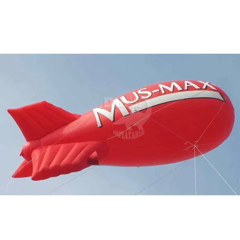 Balão Helium Blimp Inflável Personalizado para Festa com Design de Aeronave para Publicidade