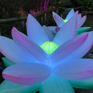 Custom Design Huge Size Waterproof Durable Giant LED Inflatable Lotus Flower for Party Promotion Outdoor Decoration