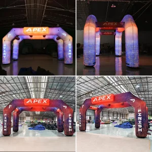 Arco Inflável de Design Personalizado com Luz LED Arco Inflável Hermético Festival Evento Comercial Publicidade de Boas-Vindas