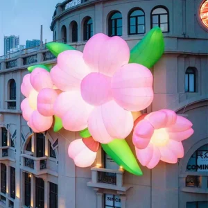 Custom Design Stage Decoration Light Up Giant Inflatable Flower Balloon Waterproof Durable 8 10ft Modern Outdoor
