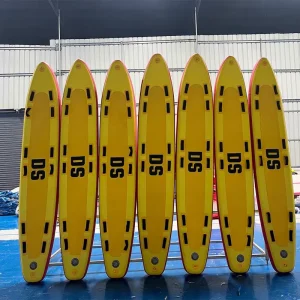 Individuelle Fabrik Hochwertige Rettungsbrett Aufblasbares SUP Rettungsrennen Brett Wasserrettung Stand-Up-Paddle-Board